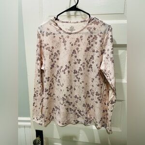 CuddleDuds Pink Floral Long Sleeve Top, Size 1X